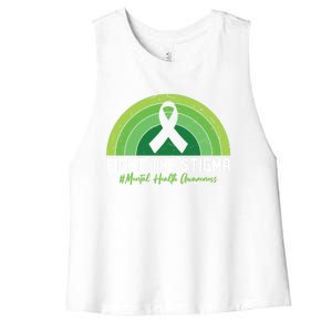 Fight The Stigma Raise Awareness Of Tal Health Gift Women's Racerback Cropped Tank