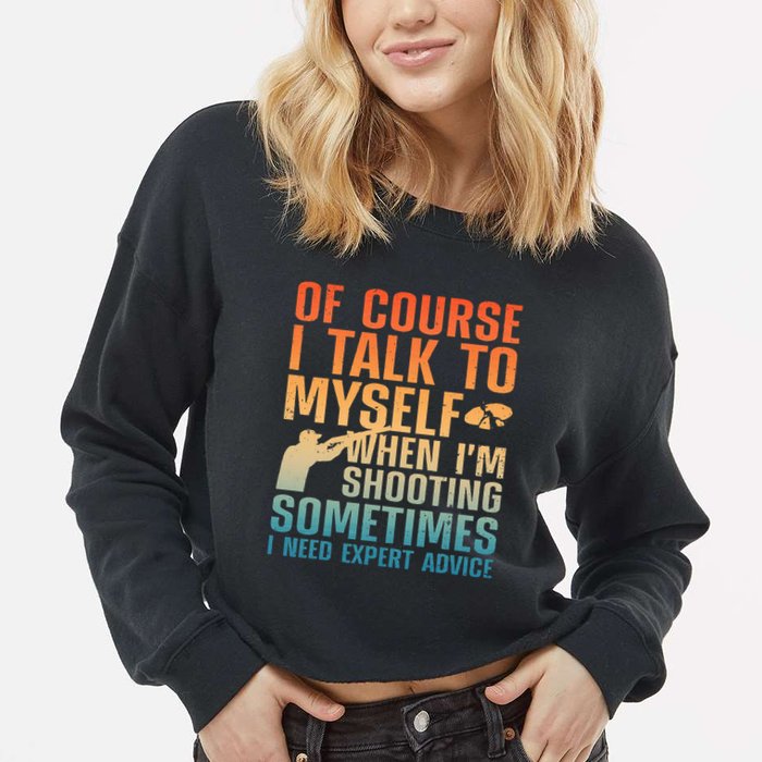 Funny Trap Shooting For Clay Skeet Trap Shooting  Cropped Pullover Crew