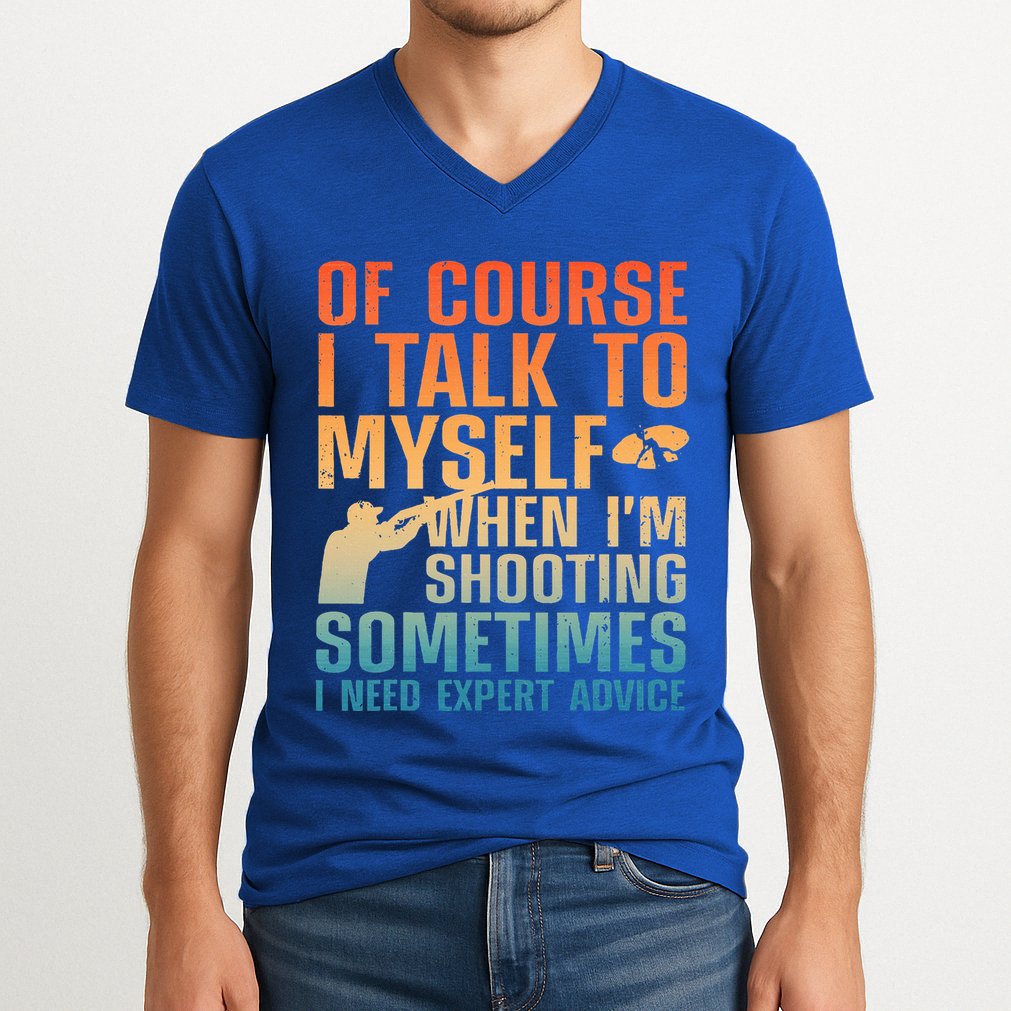 Funny Trap Shooting For Clay Skeet Trap Shooting  V-Neck T-Shirt