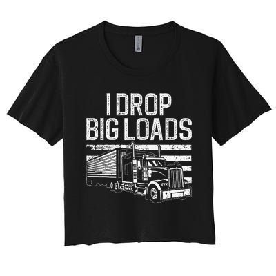 Funny Trucker Semi Truck Driver Lover Women's Crop Top Tee