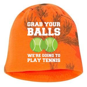 Funny Tennis Shirts Grab Your Balls Were Going To Play Tennis Kati - Camo Knit Beanie