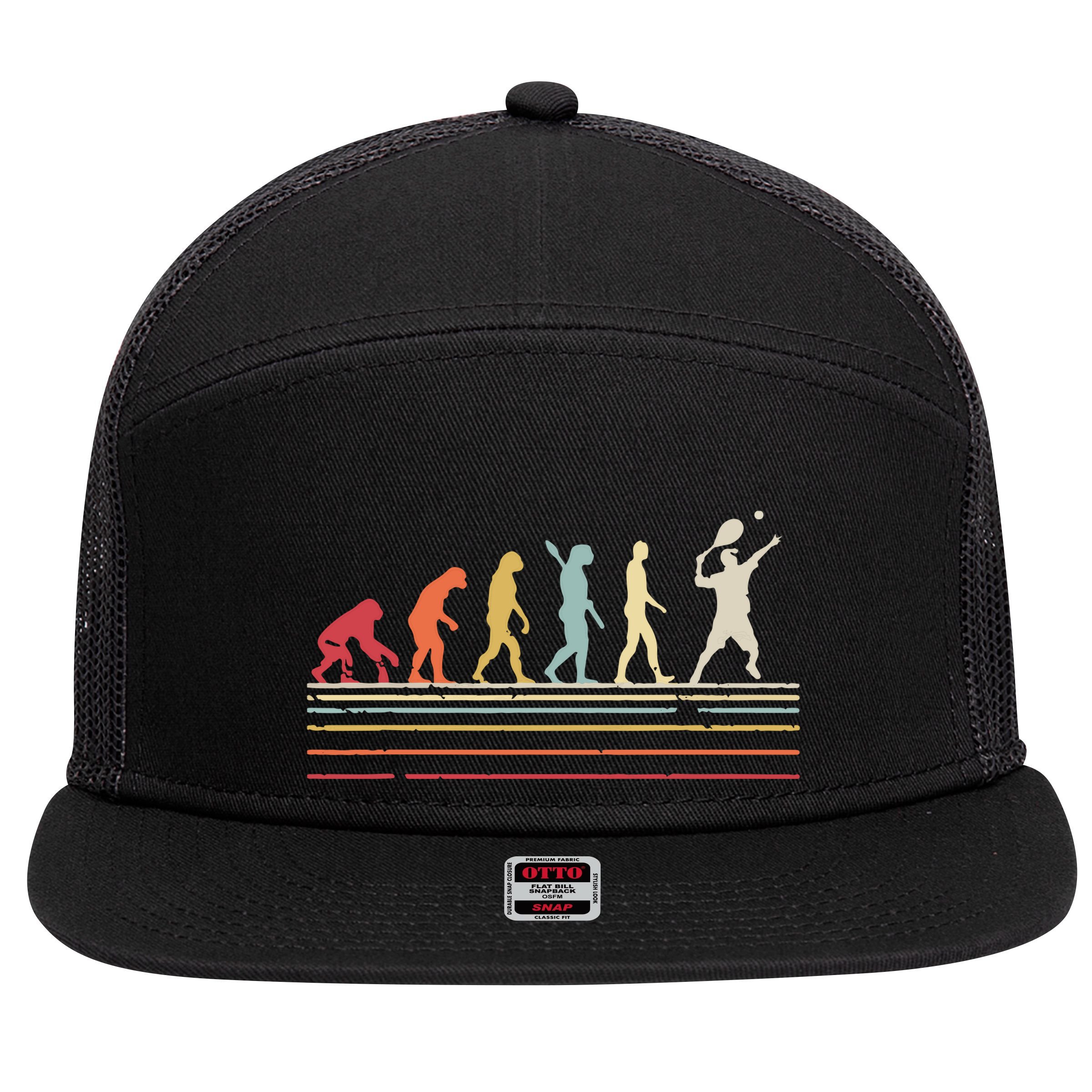 Funny Tennis Shirts Retro Style 7 Panel Mesh Trucker Snapback Hat