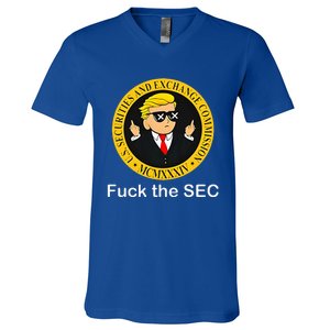 Fuck The Sec Mcmxxxiv Us Securities And Exchange Commission V-Neck T-Shirt