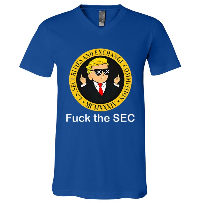 Fuck The Sec Mcmxxxiv Us Securities And Exchange Commission V-Neck T-Shirt