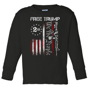 Free Trump Supporter Pro Trump We The People American Flag Toddler Long Sleeve Shirt