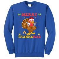 Funny Turkey Santa Merry Thanksmas Christmas Thanksgiving Gift Sweatshirt