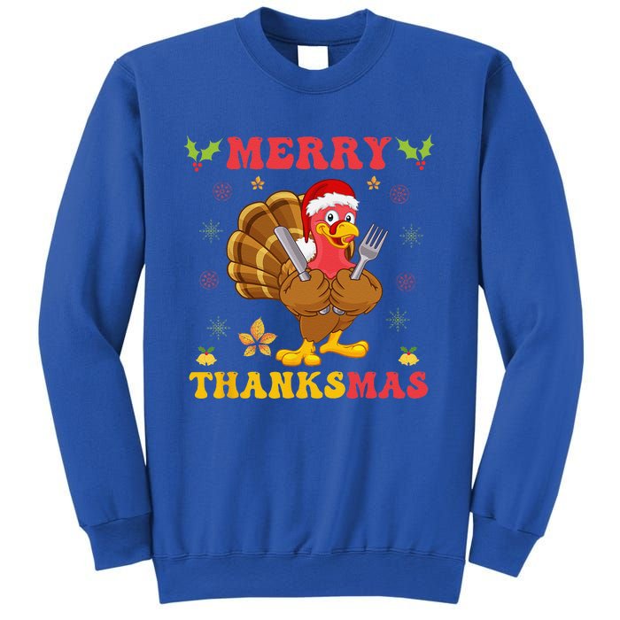 Funny Turkey Santa Merry Thanksmas Christmas Thanksgiving Gift Sweatshirt