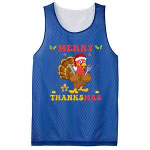 Funny Turkey Santa Merry Thanksmas Christmas Thanksgiving Gift Mesh Reversible Basketball Jersey Tank