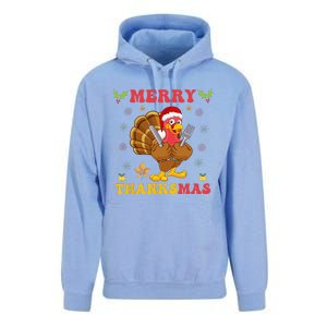 Funny Turkey Santa Merry Thanksmas Christmas Thanksgiving Gift Unisex Surf Hoodie