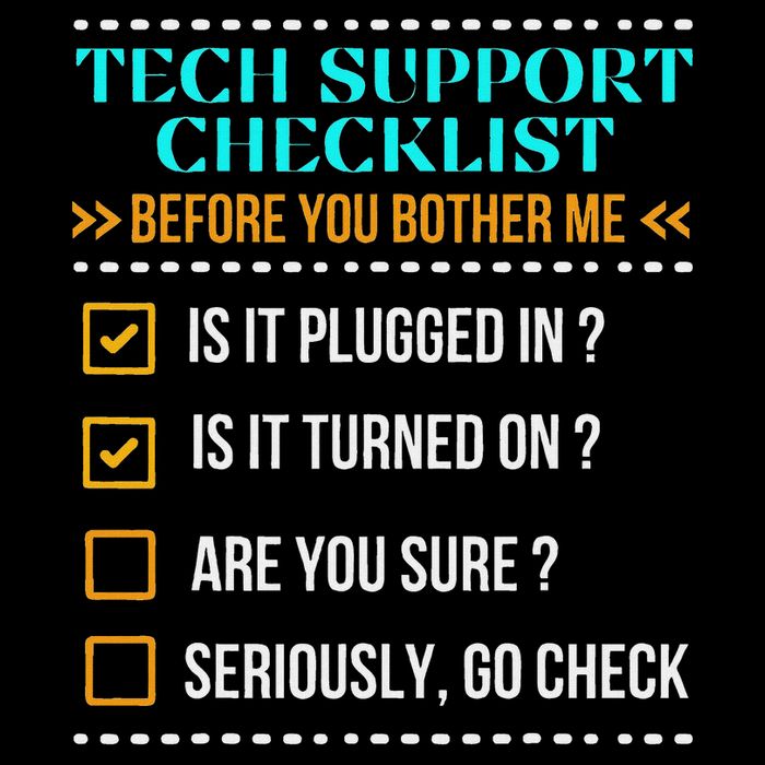 Funny Tech Support Checklist Helpdesk It Guys Computer Geek 7-Panel Snapback Hat