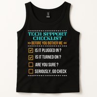 Funny Tech Support Checklist Helpdesk It Guys Computer Geek Tank Top