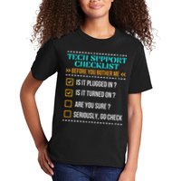Funny Tech Support Checklist Helpdesk It Guys Computer Geek Kids T-Shirt