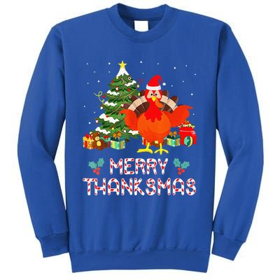 Funny Turkey Santa Merry Thanksmas Christmas Thanksgiving Sweatshirt