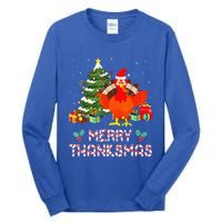 Funny Turkey Santa Merry Thanksmas Christmas Thanksgiving Tall Long Sleeve T-Shirt