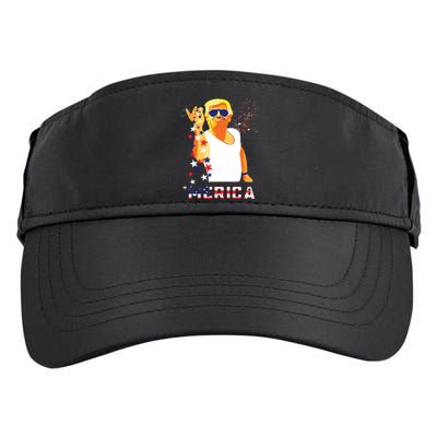 Funny Trump Salt Merica Freedom 4th Of July Usa Flag 2024 Adult Drive Performance Visor