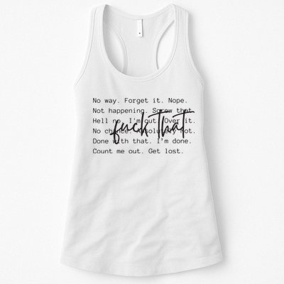Fuck That Sarcastic Saying Funny Womens Tank Top