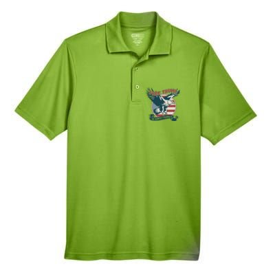 Free Trump Sic Semper Tyrannis Vintage Trump Eagle Gift Men's Origin Performance Pique Polo