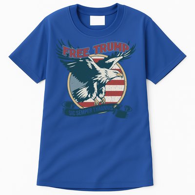 Free Trump Sic Semper Tyrannis Vintage Trump Eagle Gift Tall T-Shirt