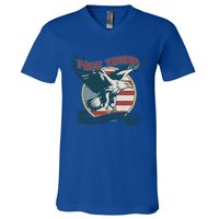 Free Trump Sic Semper Tyrannis Vintage Trump Eagle Gift V-Neck T-Shirt