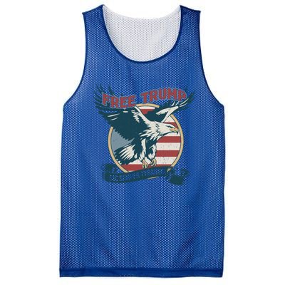 Free Trump Sic Semper Tyrannis Vintage Trump Eagle Gift Mesh Reversible Basketball Jersey Tank