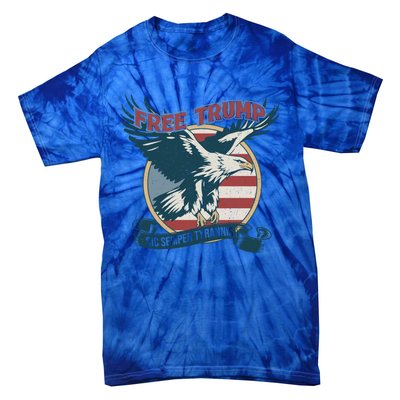 Free Trump Sic Semper Tyrannis Vintage Trump Eagle Gift Tie-Dye T-Shirt