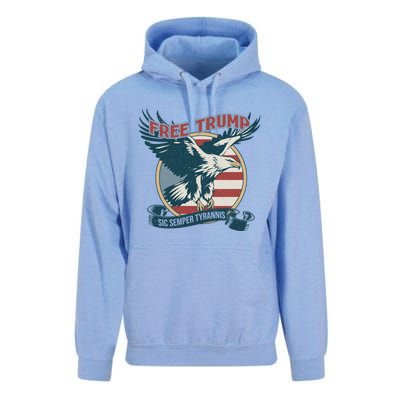 Free Trump Sic Semper Tyrannis Vintage Trump Eagle Gift Unisex Surf Hoodie