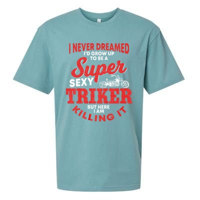 Funny Triker Saying Trike Motorcycle Lover Design Sueded Cloud Jersey T-Shirt