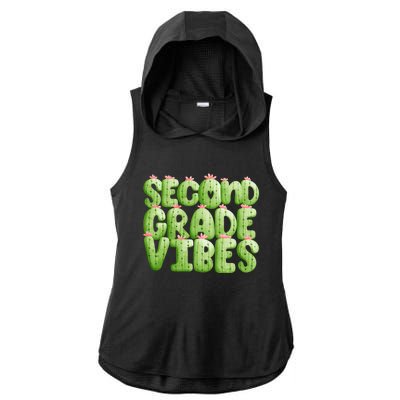 Friday Teacher Second 2Nd Grade Level Cactus Vibes Boho Team Gift Ladies PosiCharge Tri-Blend Wicking Draft Hoodie Tank