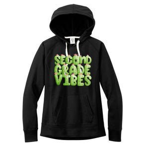 Friday Teacher Second 2Nd Grade Level Cactus Vibes Boho Team Gift Women's Fleece Hoodie