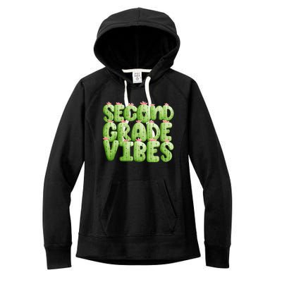 Friday Teacher Second 2Nd Grade Level Cactus Vibes Boho Team Gift Women's Fleece Hoodie