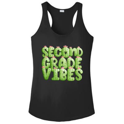 Friday Teacher Second 2Nd Grade Level Cactus Vibes Boho Team Gift Ladies PosiCharge Competitor Racerback Tank