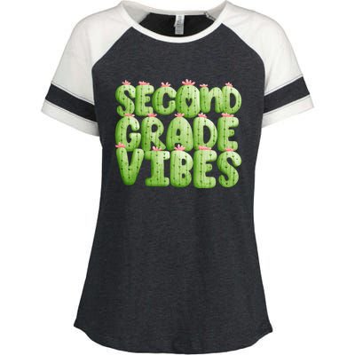 Friday Teacher Second 2Nd Grade Level Cactus Vibes Boho Team Gift Enza Ladies Jersey Colorblock Tee