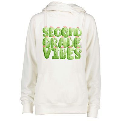 Friday Teacher Second 2Nd Grade Level Cactus Vibes Boho Team Gift Womens Funnel Neck Pullover Hood