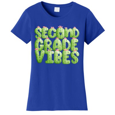 Friday Teacher Second 2Nd Grade Level Cactus Vibes Boho Team Gift Women's T-Shirt