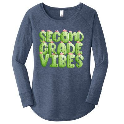 Friday Teacher Second 2Nd Grade Level Cactus Vibes Boho Team Gift Women's Perfect Tri Tunic Long Sleeve Shirt