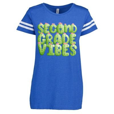 Friday Teacher Second 2Nd Grade Level Cactus Vibes Boho Team Gift Enza Ladies Jersey Football T-Shirt