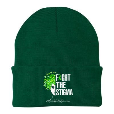 Fight The Stigma Mental Health Awareness Gift Knit Cap Winter Beanie