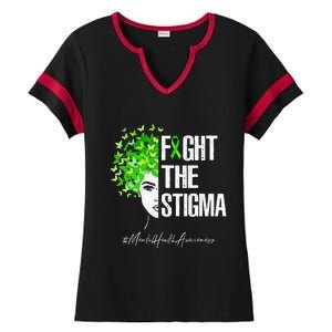 Fight The Stigma Mental Health Awareness Gift Ladies Halftime Notch Neck Tee