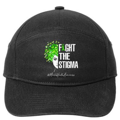 Fight The Stigma Mental Health Awareness Gift 7-Panel Snapback Hat