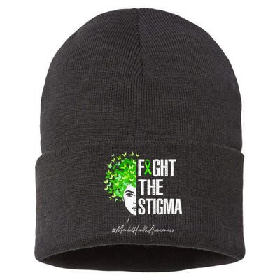 Fight The Stigma Mental Health Awareness Gift Sustainable Knit Beanie