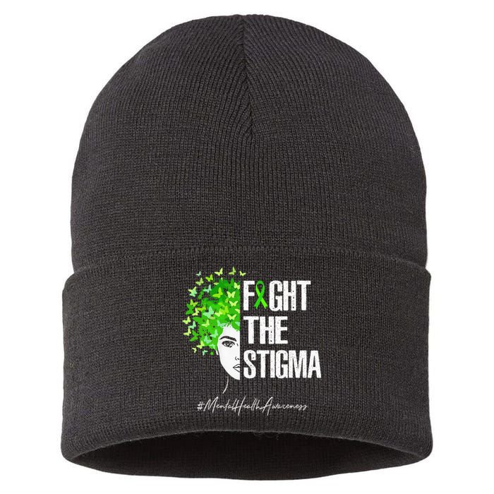 Fight The Stigma Mental Health Awareness Gift Sustainable Knit Beanie