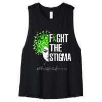 Fight The Stigma Mental Health Awareness Gift Women's Racerback Cropped Tank