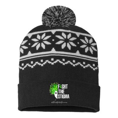 Fight The Stigma Mental Health Awareness Gift USA-Made Snowflake Beanie