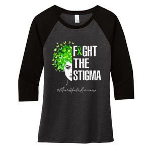 Fight The Stigma Mental Health Awareness Gift Women's Tri-Blend 3/4-Sleeve Raglan Shirt