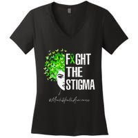 Fight The Stigma Mental Health Awareness Gift Women's V-Neck T-Shirt