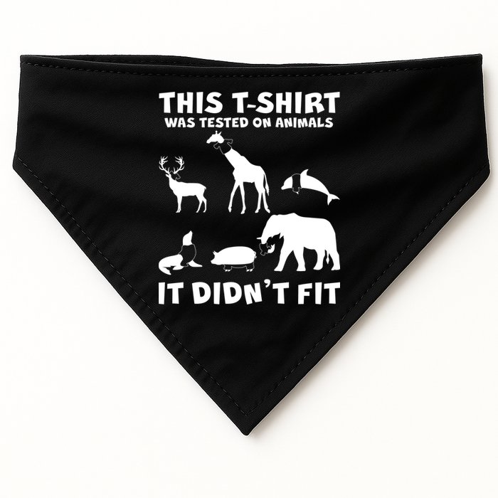 Funny This Shirt Was Tested On Animals It Didn't Fit USA-Made Doggie Bandana