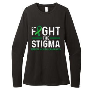 Fight The Stigma Mental Health Awareness Green Ribbon Womens CVC Long Sleeve Shirt