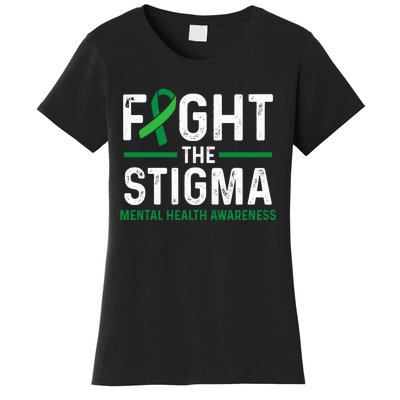 Fight The Stigma Mental Health Awareness Green Ribbon Women's T-Shirt