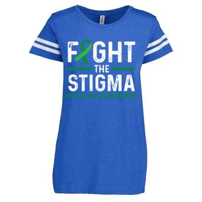 Fight The Stigma Mental Health Awareness Green Ribbon Enza Ladies Jersey Football T-Shirt