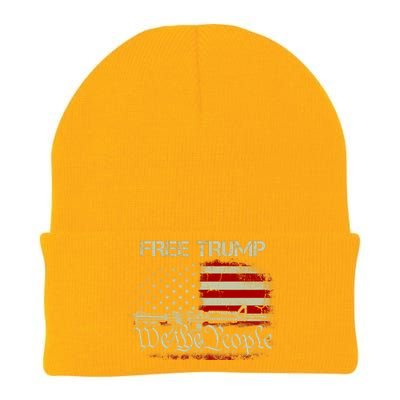 Free Trump Supporter Pro Trump We The People American Flag Knit Cap Winter Beanie